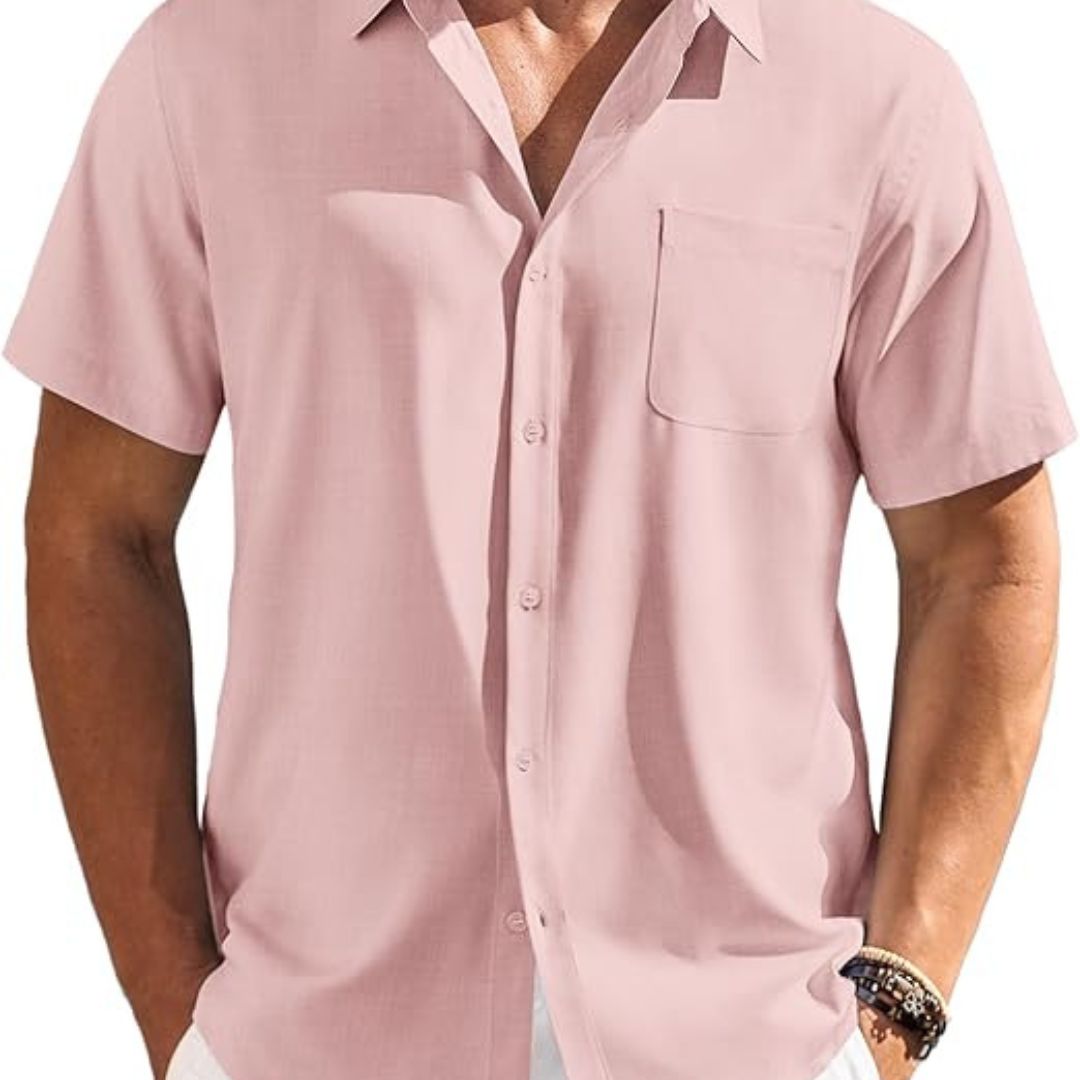 Mens Short Sleeve Button Down Shirt