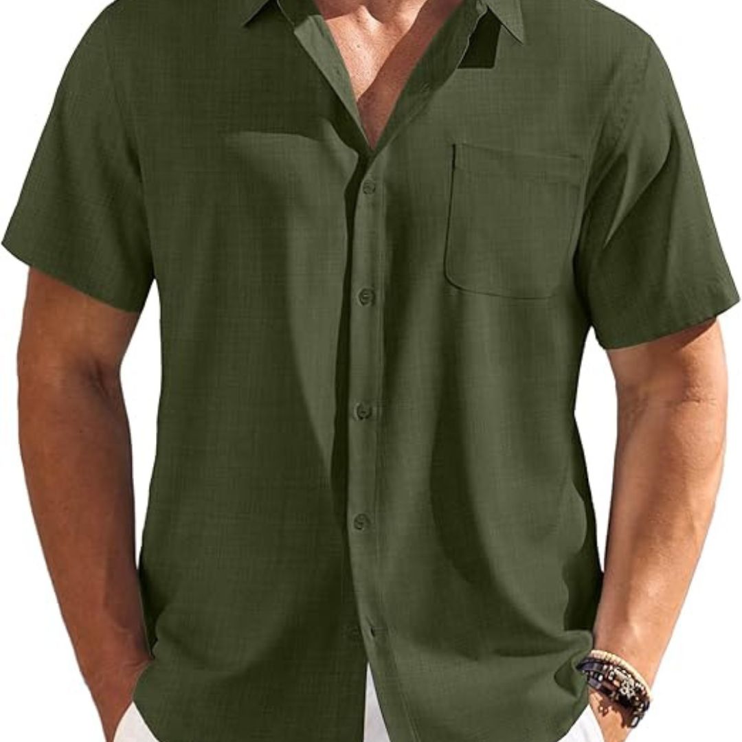Mens Short Sleeve Button Down Shirt