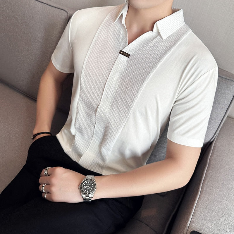Tshirt Polo High Elastic V Neck Summer