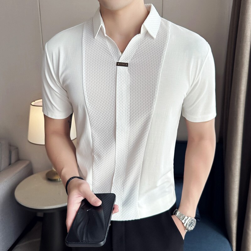 Tshirt Polo High Elastic V Neck Summer