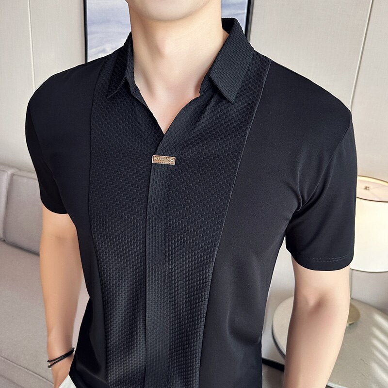 Tshirt Polo High Elastic V Neck Summer