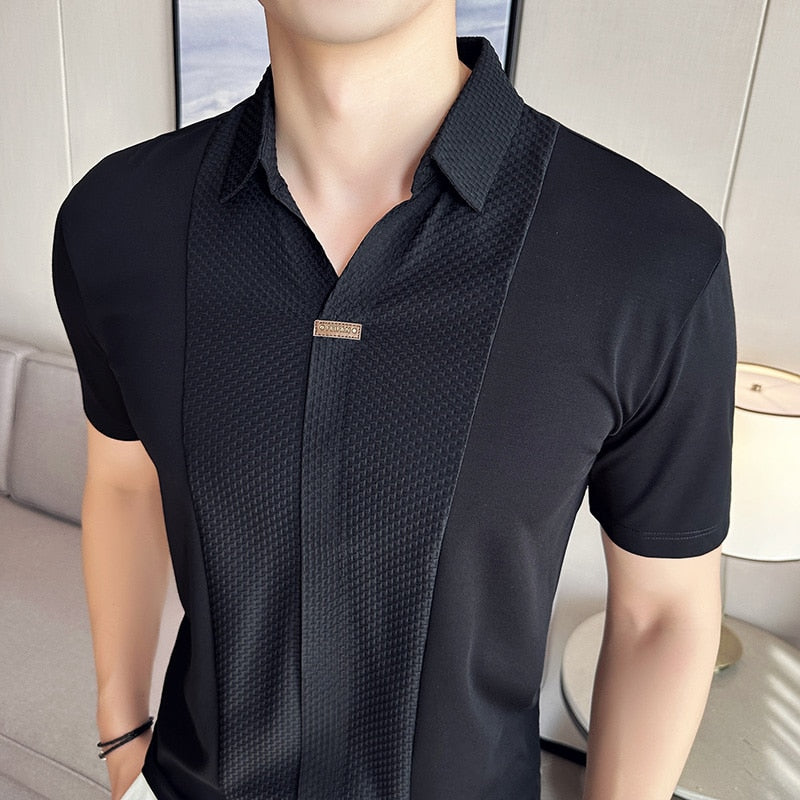 Tshirt Polo High Elastic V Neck Summer