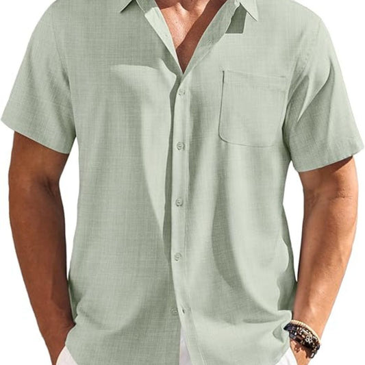 Mens Short Sleeve Button Down Shirt