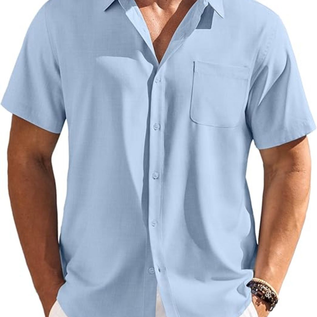 Mens Short Sleeve Button Down Shirt